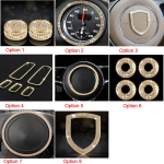 Car Styling Gold Steering Wheel Volume Ring Window button Trim for Porsche Panamera Cayenne Macan Car Interior Accessories Color Gold