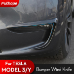 Futhope Air knife Fog Lamp Eyebrow Wind Knife Protection For Tesla Model 3 Y 2018-2023 Modification Automobile Repacking Model 3 Carbon fiber