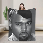 Kanye West Meemi Tekk Pehme Mugav Pl&uuml;&uuml;sist Visketekk Magamistoa Reisi jaoks Flanellist Voodikate Voodikate 30x40in