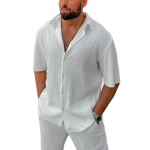 2 tk/komplekt Meeste s&auml;rgip&uuml;kste komplekt rev L&uuml;hikesed varrukad &Uuml;herealised lahtised taskud &Uuml;hev&auml;rvilised n&ouml;&ouml;bid Pikad p&uuml;ksid Vabaaja t&auml;navar&otilde;ivad Meeste suvekomplekt XL valge