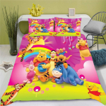 Winnie Puhh ja Tiiger Tekikate Komplekt 3D Lastele Kuningliku Suurusega Voodipesu Tekikomplektid 100% Pol&uuml;ester EU Single(135*200cm)3pcs