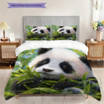 Panda Muster Voodipesu Tekikomplekt Tekikate Padjap&uuml;&uuml;r Kodukaunistus S&uuml;nnip&auml;evakingitus (1 * tekikott + 2 * padjap&uuml;&uuml;ri, ilma s&uuml;damikuta) 140x200cm