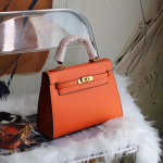 Kelli kott naturaalsest nahast 2025 uus naiste kott k&auml;es kantav k&otilde;rgekvaliteediline k&auml;sitsi valmistatud &uuml;lakeha- v&otilde;i diagonaalkott kaasaskantav naiste kott 22*7*16 oranž