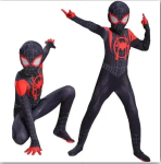 &Auml;mblikmehe Cosplay Kost&uuml;&uuml;m Zentai Kost&uuml;&uuml;m Superkangelase Bodysuit Spandexist Kombinesoon &Uuml;likond Lapsele Lastele T&auml;iskasvanule 110CM black