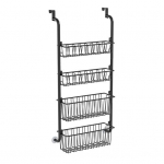 S&auml;ilitusriiul Vastupidav konstruktsioon Suur mahutavus Lihtne paigaldada Multifunktsionaalne Metallist ukse kohale riputatav korraldaja Reguleeritav rippkorv must