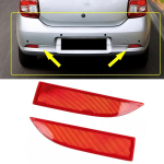 1 Pair Rear Bumper Reflectors Left and Right red lens reflective strips For Dacia Logan Sandero 2012-2016 265659019R 265600427R black