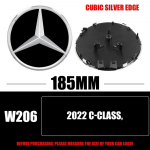 3D 185MM 205MM Esiv&otilde;re T&auml;helogo Embleem M&auml;rk Autotarvikud Mercedes-Benz C/B/E Klassi W206 W253 W213 GLC GLE V Klassi jaoks