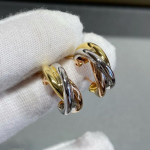 K&otilde;rge versioon, Kajia kolmev&auml;rvilised kolmeringilised k&otilde;rvar&otilde;ngad, 18K kullatud geomeetrilised k&otilde;rvar&otilde;ngad, roosakulla v&auml;rvi 18k naastud. 925 silver
