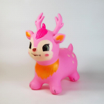 T&auml;ispuhutav h&uuml;ppav hirv s&otilde;idule m&auml;nguasi lastele H&uuml;ppav hobune Paksenenud PVC disain ohutuks laste sise- ja v&auml;lim&auml;nguks roosa