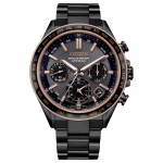 CITIZEN Attesa 100m Veekindel Valgusj&otilde;ul t&ouml;&ouml;tav Kvartsmehhanismiga Supertitaanist Rihmaga K&auml;ekell 44mm Unisex CC4074-61W Black Dial