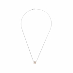 Hermes Mini Pop H kaelakee H-logo kaunistusega Moodne kerge luksus Metall Pallaadiumiga kaetud Naiste kaelakee Helepruun H&otilde;bedane H147992FP55 Basic Packaging-Box+Dust Bag or Padding Board