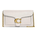 Coach Chain 20 Kuldne T&auml;helogo Riistvara Kett Poleeritud Kivist Tekstuuriga Nahast &Otilde;lakott Crossbody Sidur V&auml;ikesed Naiste kotid Kriidivalge CE772-B4HA Basic Set (Bag+Dust Bag)