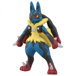 Takara Tomy MonColle Mega Pokemoni kuju Vanusele 4+ ja Vastab m&auml;nguasjade ohutusstandardile ST-m&auml;rk Pokemon MS-52 Lucario M&auml;nguasi, &uuml;les, Standardid, Sertifitseeritud.