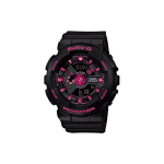 Casio Baby-G Seeria Street Fluorestseeruv V&auml;rv Veekindel Magnetivastane Kvartsikell Naiste kellad Must BA-111-1A Black Strap