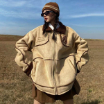 Naiste s&uuml;gis- ja talvejope paksendatud mugav soe lahtine jakk Lahe kauboi karusnahast mitmek&uuml;lgne jakk M