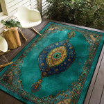 P&auml;rsia Retro Libisemisvastane Vaip Roheline Elutoa Diivani Laua Matt Suur Suurus Lihtne Puhastada Kodu Dekoor Esikumat 60x90cm blue