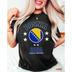 2026 Bosnia Lipuga Jalgpalli T-s&auml;rk Meestele ja Naistele Suvine Puuvillane Y2K R&otilde;ivad Vabaaja Mood &Uuml;mmarguse Kaelusega L&uuml;hikeste Varrukatega T-s&auml;rk Streetwear S mitmev&auml;rviline
