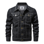 Kevadine puuvillane teksajakk Meeste vabaaja massiivsed &uuml;herealised teksad jakk Meeste mood Slim Fit kvaliteetsed meeste jakid 5XL must