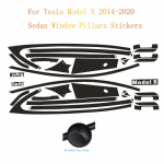 Tesla Model S 2014-2020 Sedaanile Akna Kroomi Eemaldamine Mustaks Katmine ABC Pilarite L&auml;ikiv Mustad Kleebised