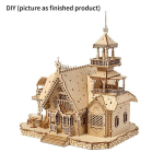 Villa DIY 3D puust mudelikomplekt Valguskindluse lossi pusle kokkupandav m&auml;nguasi Lastele t&auml;iskasvanutele mudelikomplektid J&otilde;ulukaunistus Lastep&auml;eva kingitus