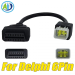 BENELLI OBD2 adapterkaabel TNT 25/135/300/600, GT600, TRK502, LEONCINO mootorratastele Diagnostikakaabel BOSCH ECU DELPHI ECU jaoks For Delphi 6pin