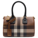 Burberry Ruudumustriga Eemaldatava &Otilde;larihmaga Bowlingukott Naiste K&auml;ekotid Pruun 81122261 Basic Set (Bag+Dust Bag)
