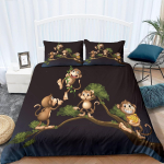 &Uuml;he lapse ahviga tekikottide komplekt, mikrokiudtekikott pehmed voodipesukomplektid ja padjap&uuml;&uuml;rid 75*50cm Queen King kodutekstiil 90&times;200cm&Duvet Cover