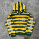Y2K Street Kid T&otilde;mblukuga Huppar Triibuline Neetidega Tikandimuster Dressipluus Uus Meeste Hip Hop Mood Streetwear Unisex Ruuduline R&otilde;ivas XS