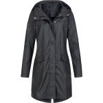 Naiste EAR Solid Rain Outdoor Plus-suuruses kapuutsiga vihmamantel Tuulekindel pikk jope mantel S must