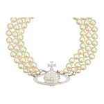 Vivienne Westwood kolmerealine reljeefne messingist kristallkaelakee naistele h&otilde;bedane 6303000702P127P127 h&otilde;be