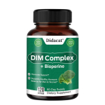 DIM Kompleks 300mg - Tugevdatud Bioperiiniga, Looduslik Taimne Ekstrakt Lisand Meestele ja Naistele Hormoonide Tasakaaluks - 120 Kapslit 120PCS black