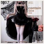 Halloweeni kost&uuml;&uuml;m naistele Seksikas Kuninganna Munk Cosplay Tume gooti Vampiir Seksikas frakk-kleit S&uuml;gava dekolteega Elfi &uuml;likond Vestidos S