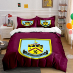 Burnley FC Logo Voodipesukomplekt Voodipesu Tekikate Komplekt Tekikate Padjap&uuml;&uuml;rid  (1 * Tekikott 2 * Padjap&uuml;&uuml;ri, ilma tekita) 135x200cm