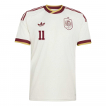 Adidas Originals 2026 Maailmameistriv&otilde;istlused Hispaania Rahvuskoondis Ferran Torres 11 V&otilde;&otilde;rsil Kiiresti Kuivav &Uuml;mmarguse Kaelusega Jalgpallis&auml;rk F&auml;nni Versioon Meeste s&auml;rk JN4397-11 3XL