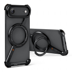 Oatsbasf Raamita Metallist Telefonikarp iPhone Air/17 Pro/Pro Max/17 jaoks 360&deg; P&ouml;&ouml;rleva R&otilde;ngashoidikuga P&otilde;rutuskindel Kaitseraam iPhone17 must