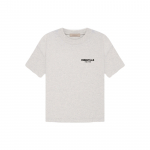 Fear of God Essentials SS22 Reljeefse logoga &uuml;mmarguse kaelusega T-s&auml;rk Meeste pealisr&otilde;ivad Helekaer FOG-SS22-904 XL