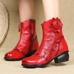 Retro Bohemian naiste poolsaapad Vintage mootorrattasaapad Naiste kingad, naine 40 punane