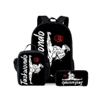 Taekwondo Judo Prindiga Kolmeosaline Seljakottide Komplekt Poistele ja T&uuml;drukutele Parimad Kingitused 2D Tasapinnaline Multikakoolikott Lastele black