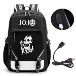 Anime JOJO Jonathan Joestar Golden Experience Seljakott Koolikott USB-pordiga S&uuml;learvuti sahtliga Poistele T&uuml;drukutele Reisikott 12 inches black