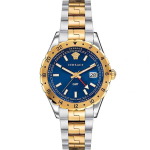 Versace meeste Hellenyium GMT kahev&auml;rviline &Scaron;veitsi kvartsikell 42mm V11060017 sinine