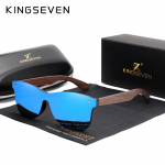 KINGSEVEN k&auml;sitsi valmistatud p&auml;hklipuust prillid, polariseeritud peegel-p&auml;ikeseprillid, mehed, naised, vintage disain M sinine