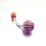 Les Tr&eacute;sors De Lily [E6734] - Body Piercing Boule 'Tecno' Rouge punane