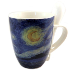 Les Tr&eacute;sors De Lily [Q7695] - Mug porcelaine + cuill&egrave;re 'Vincent Van Gogh' (Nuit Etoil&eacute;e) - 10. 5x8 cm sinine