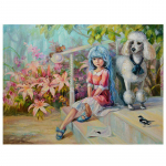 T&auml;is&uuml;mmargune teemantmaal Ristpistes ilusa t&uuml;druku ja lamba teemanttikandid 20X30CM