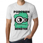 Meeste Vintage T-s&auml;rk Graafiline T-s&auml;rk Popcorn Monster Vintage White XS anti-flash valge v&auml;rv