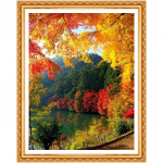 5D-teemantmaal S&uuml;gisene &uuml;mmargune teemantpilt tikandid maastikumustrilised kivid 20X30CM