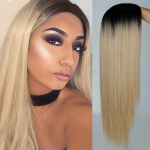 XINRAN Long Straigh Ombre sinised rohelised s&uuml;nteetilised parukad naistele 24-tollised mustad lillad parukad v&otilde;ivad olla Cosplay kuumakindlad parukad