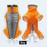 Praktiline jope paks kombinesoon koeramantel lumekost&uuml;&uuml;m lemmiklooma kutsikas koera riided kapuuts fliis talvine helkur soe Size:12(Boy)