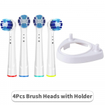4 tk t&auml;ppisasendusega hambaharjapead Oral B elektrilise hambaharja Advance Pro Health Triumph 3D Excel Vitality jaoks 4Pcs with Holder