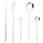 5 tk Mitmev&auml;rviline s&ouml;&ouml;giriistade komplekt Kvaliteetne roostevabast terasest s&ouml;&ouml;giriistad nuga kook kahvel kohvilusikas s&ouml;&ouml;gin&otilde;ud Western Kiechen h&otilde;ben&otilde;ud h&otilde;be